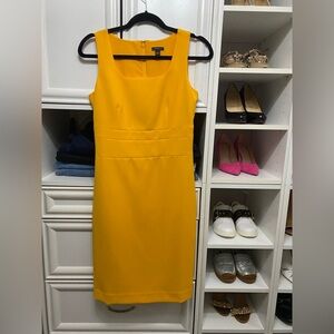 Ann Taylor Vibrant Yellow Midi Dress